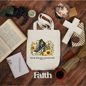 Teach Me Your Paths Heavy Canvas Custom Cotton Tote Bag